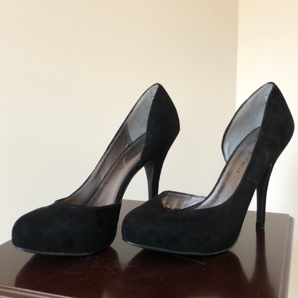 Michael black suede heels